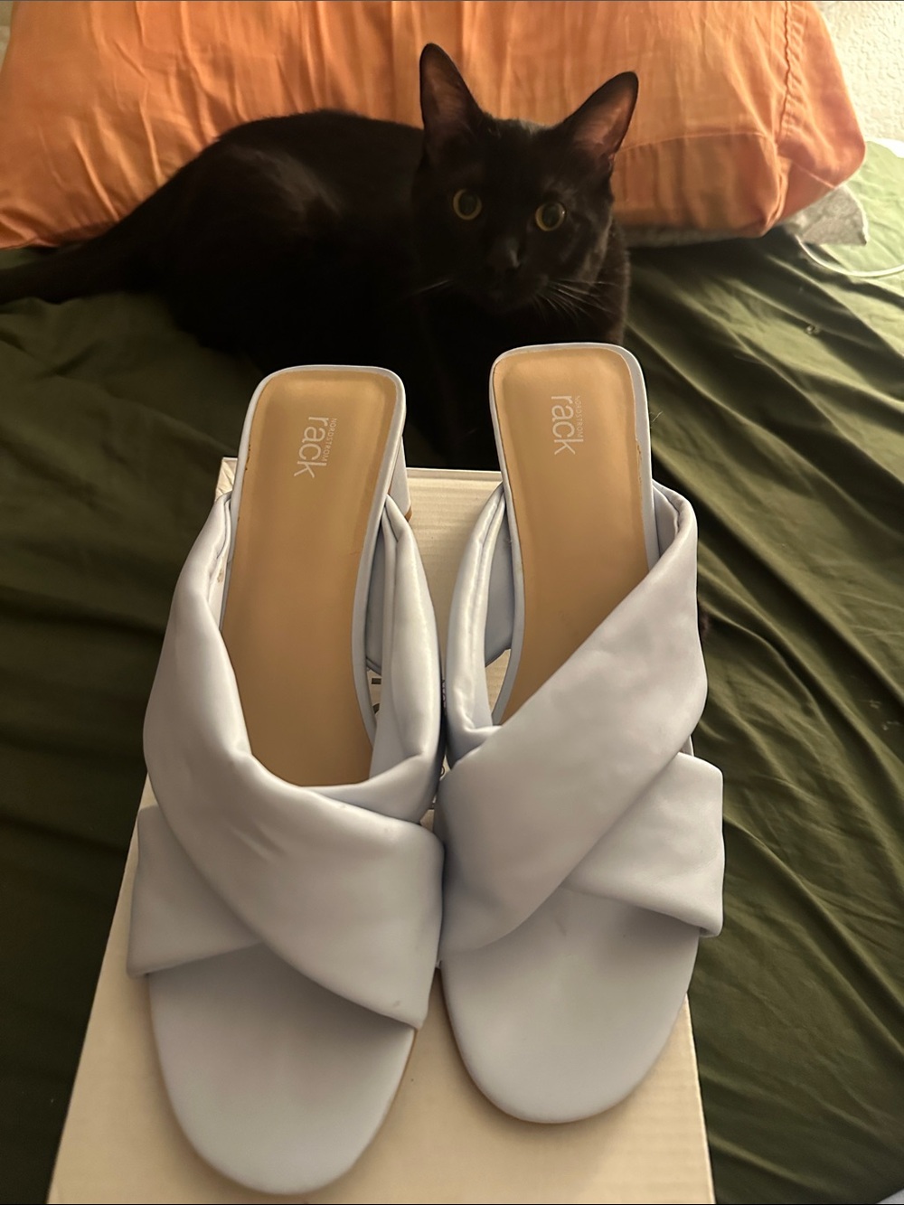 Rack Pastel Blue Knotted Slip-On Mules for Women